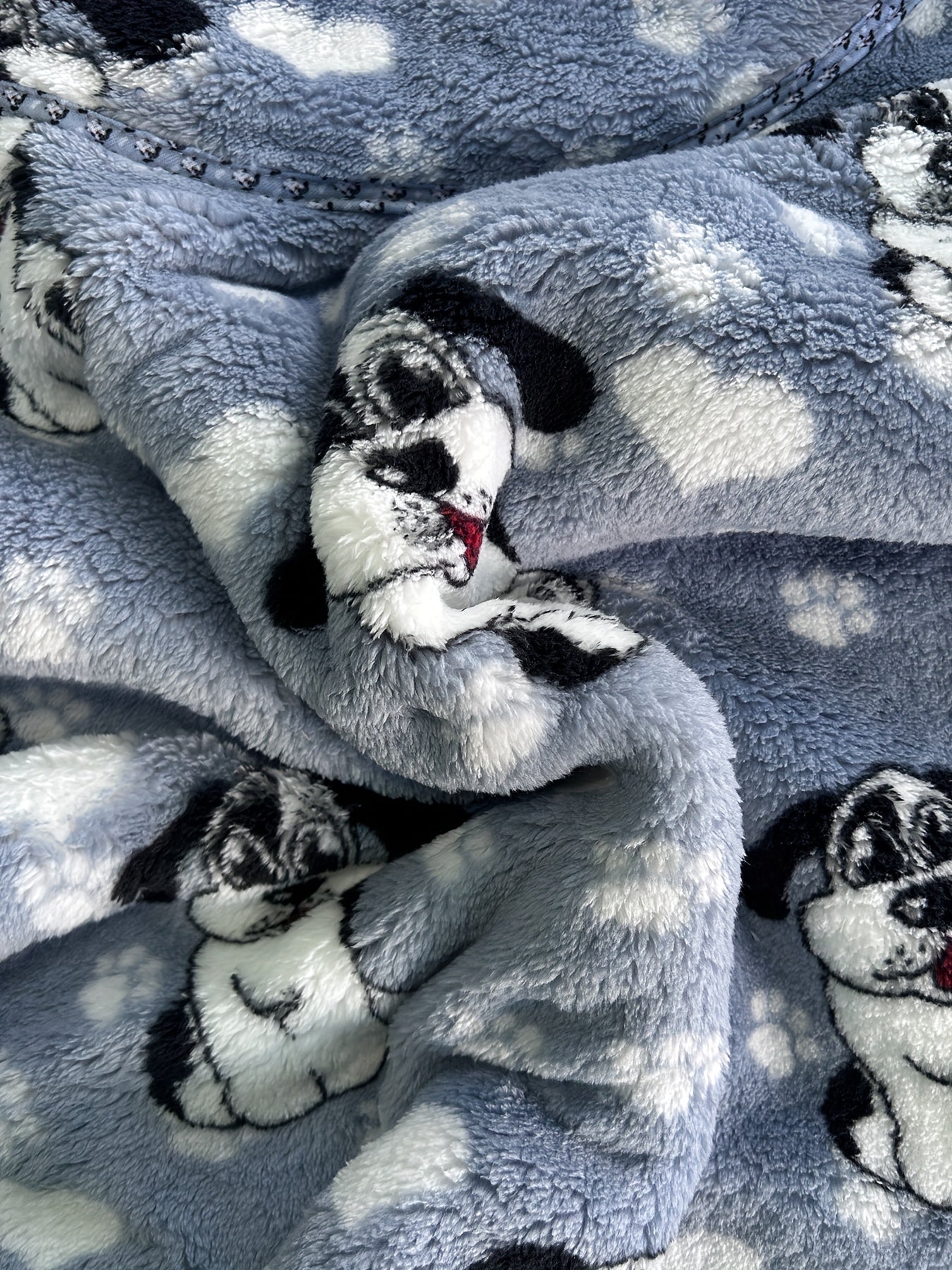 Puppy Print Flannel Hooded Nightgown