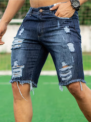 Men's Ripped Denim Shorts