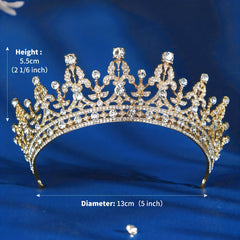 Rhinestone Baroque Crown Tiara Headband Bridal Wedding Headwear
