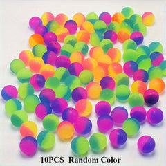10 Mini Rainbow Bouncy Balls for Kids Party Favors
