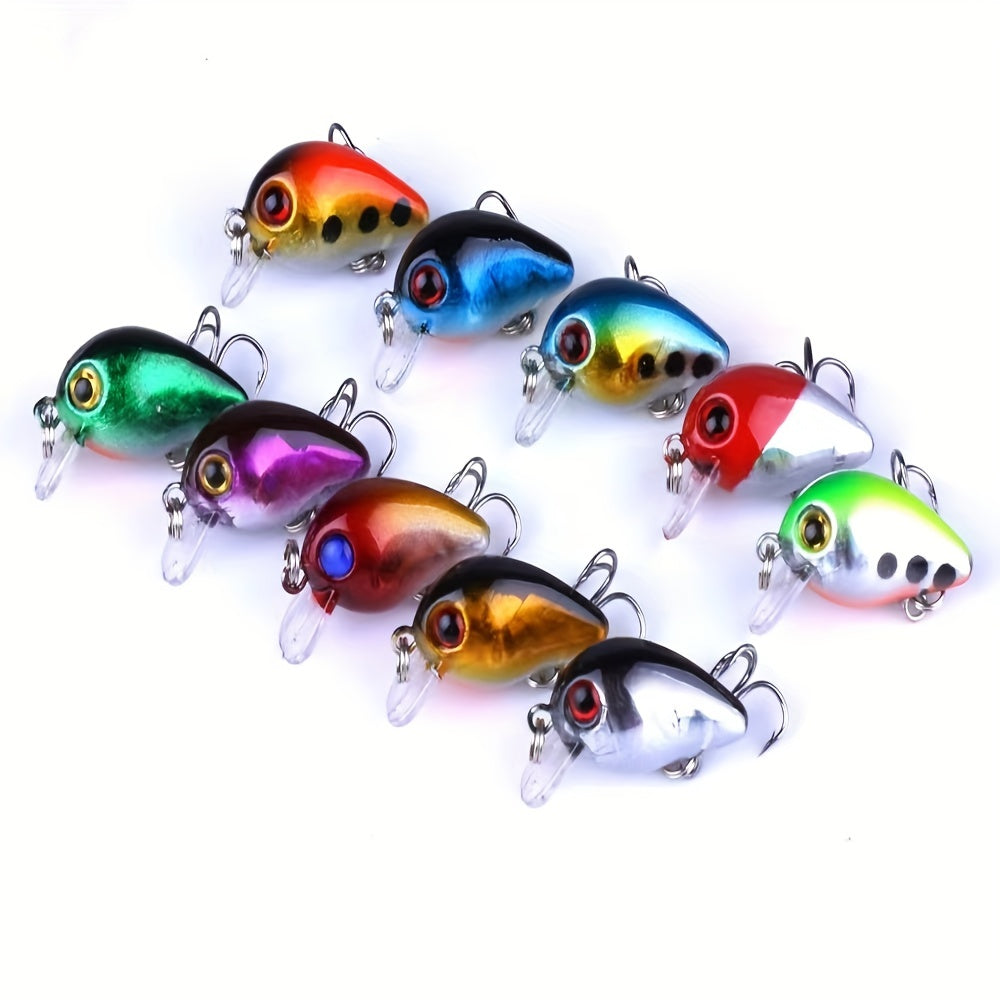 10pcs Plastic Bionic Crankbait Lure Mini Floating Hard Baits Fishing Tackle
