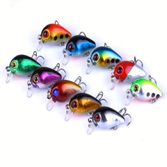 10pcs Plastic Bionic Crankbait Lure Mini Floating Hard Baits Fishing Tackle