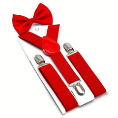 Y Shaped Suspenders Bow Tie Set For Kids