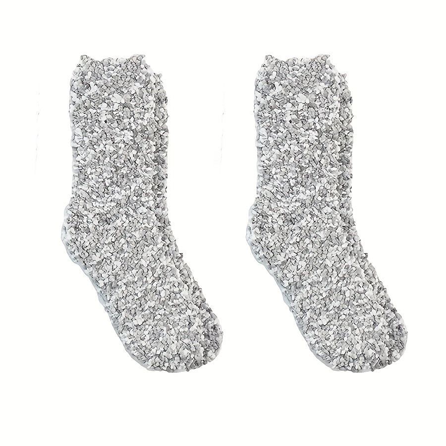 Soft Fuzzy Floor Socks Women's Mid Tube Stockings
