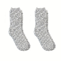 Soft Fuzzy Floor Socks Women's Mid Tube Stockings
