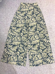 Floral Wide Leg Pants High Waist Casual Wear