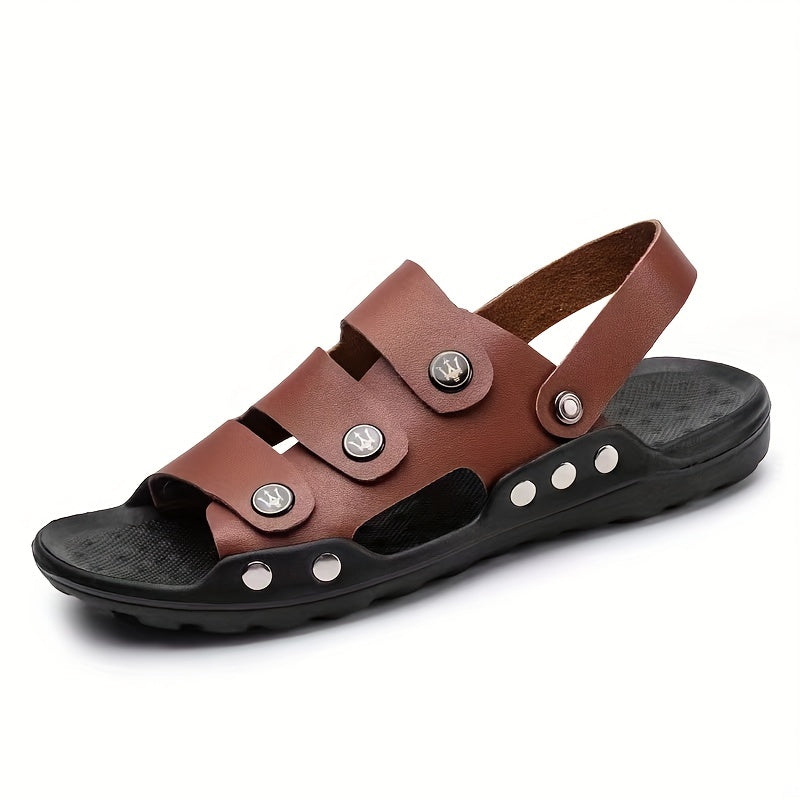 Men's Casual Open Toe Slip On Strap Sandals Outdoor Beach Shoes