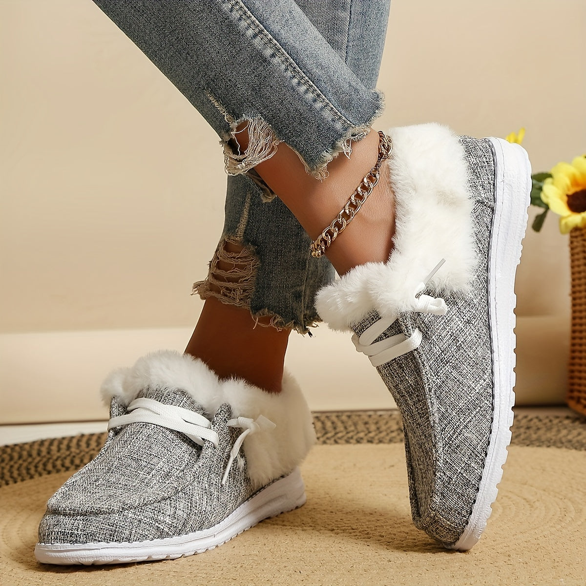 Women's Warm Snow Shoes Low Top Sport Shoes