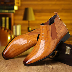 PLUS SIZE Men's Plaid Chelsea Boots Wear resistant Non Slip Boots
