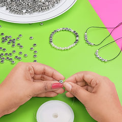 100pcs Silvery Alphabet Acrylic Beads for DIY Jewelry & Bracelet Crafting