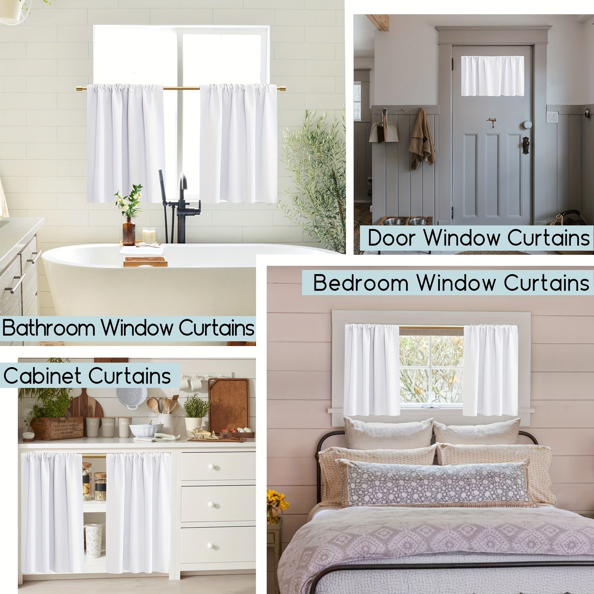 2pcs Floral Flower Botanical Kitchen Curtains Rod Pocket Short Cafe