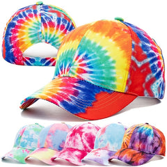Colorful Tie Dye Baseball Cap for Sun Protection