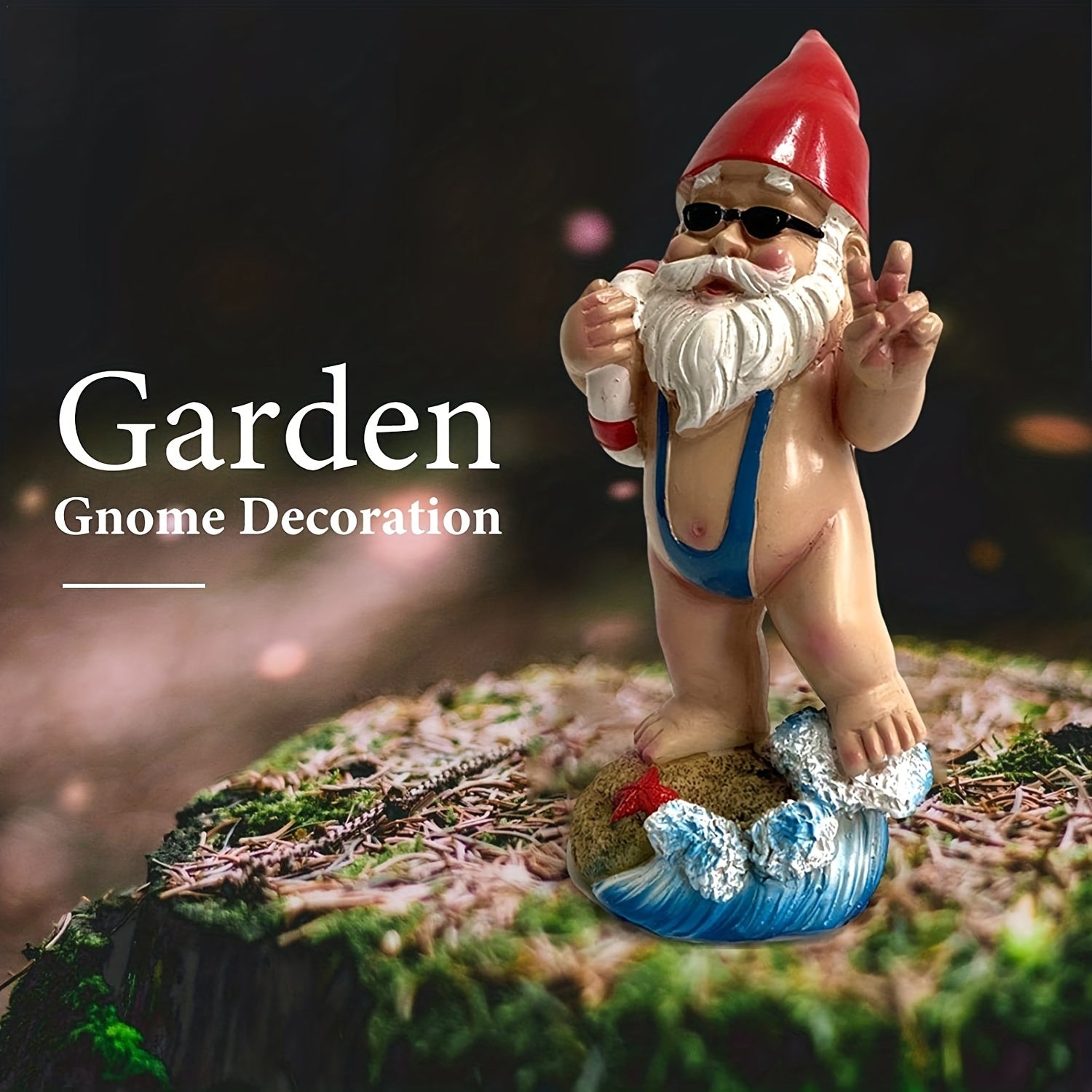 Funny Garden Swimming Ring Gnome Resin Statue Indoor Home Decor Crafts