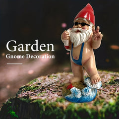 Funny Garden Swimming Ring Gnome Resin Statue Indoor Home Decor Crafts