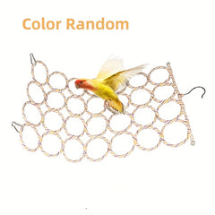 Bird Climbing Net Parrot Swing Toys With Hooks For Parakeet Cockatiel Cockatoo