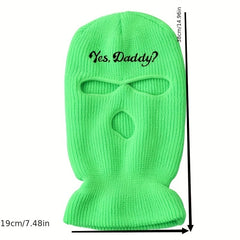 Men's Letter Embroidered Daddy Balaclava Hat