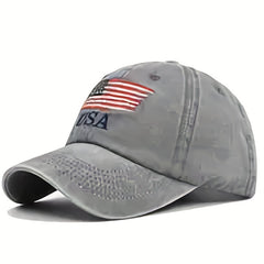 Flag Embroidery Baseball Cap Vintage Distressed Dad Hat Independence