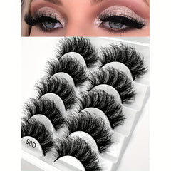 5 Pairs Thick Crisscross Faux Mink Eyelashes Natural Volume Makeup False Lashes
