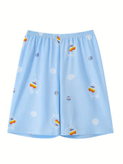 Pajama Bottoms Women's Plus Cartoon Print Elastic Loose Summer Shorts