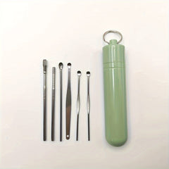 6pcs Stainless Steel Ear Wax Remover Set Ear Cleaning Spoon Ear Care Tool
