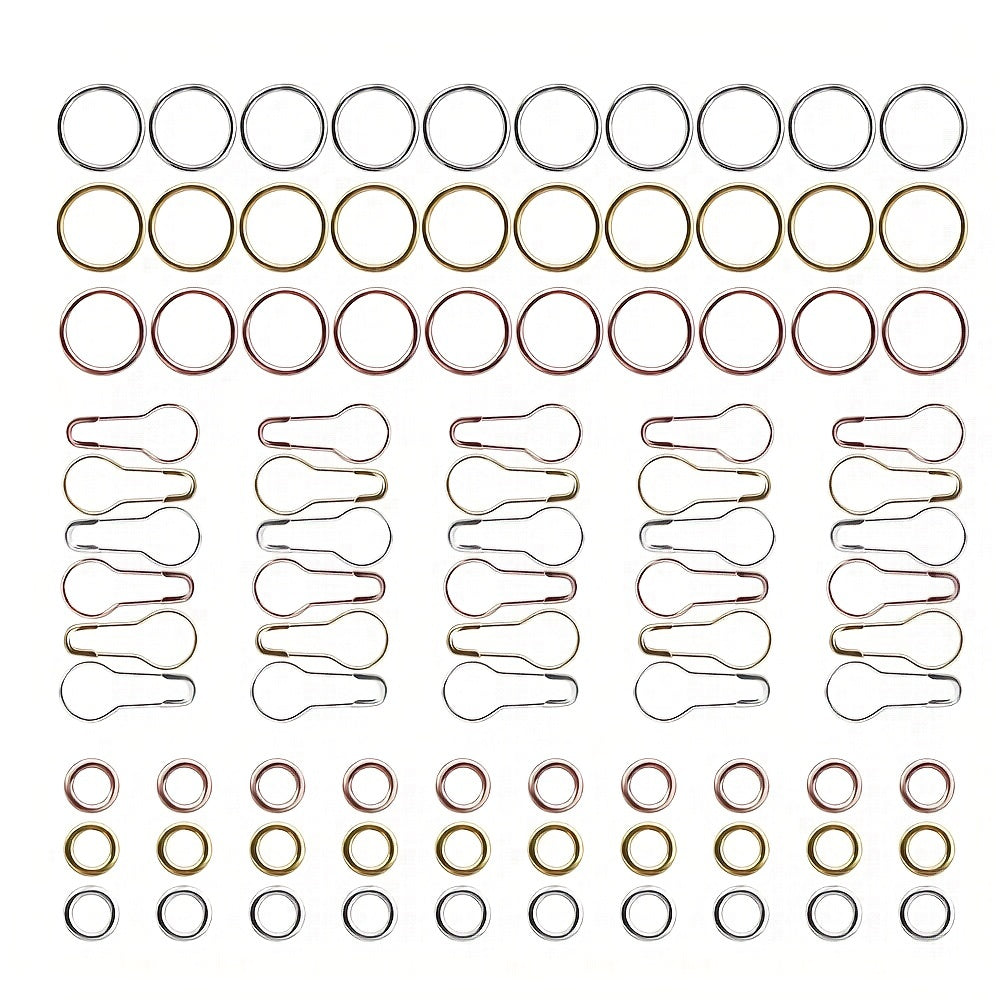 90pcs Knitting Stitch Markers Metal Crochet Locking Accessories