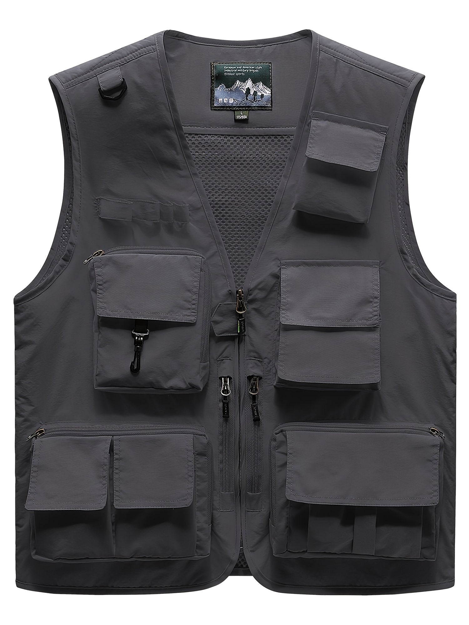 Cargo Vest Men's Zip Up Outwear Casual Spring Summer