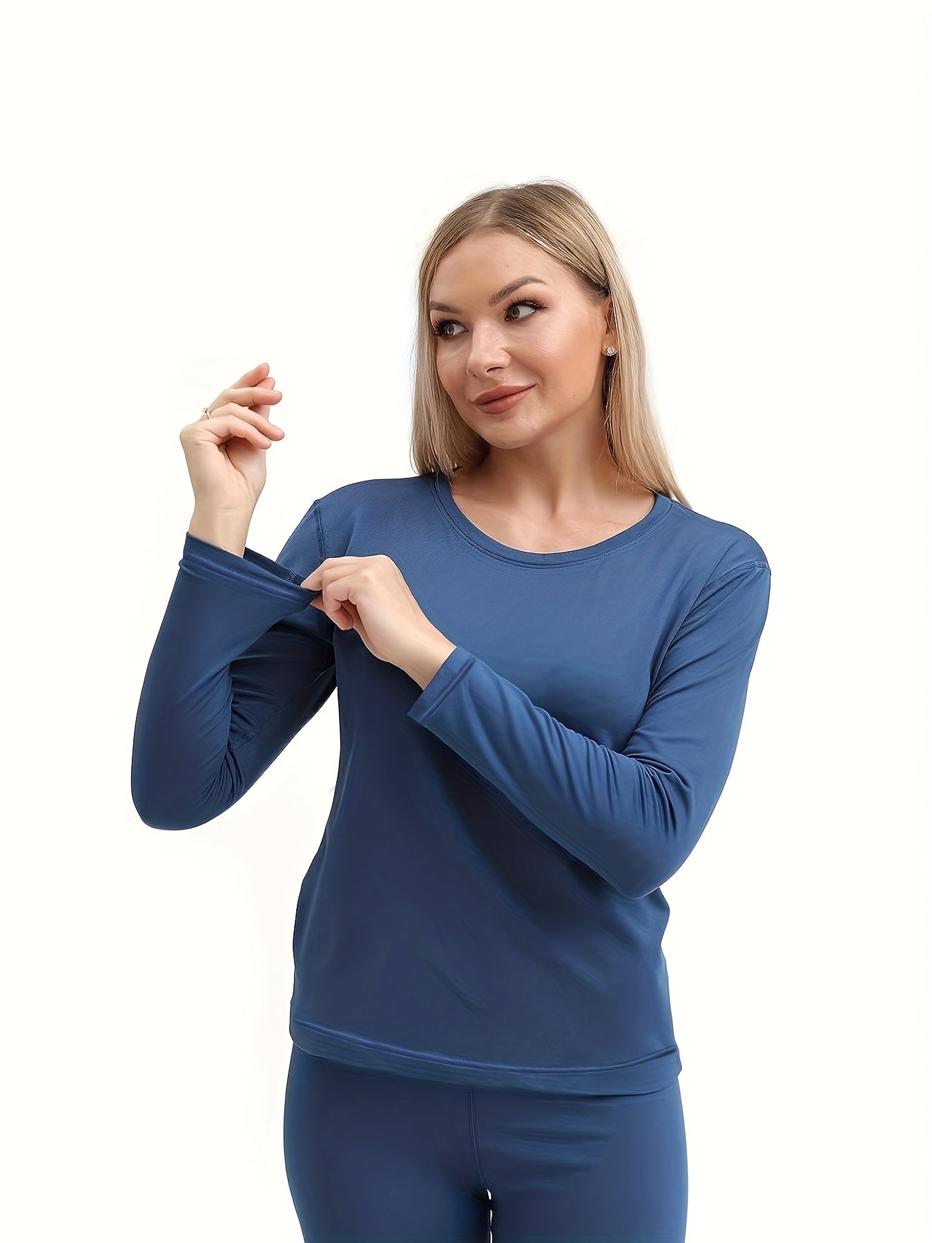 Women's Thermal Underwear Set Soft Base Layer Skiing Winter Warm Top & Leggings