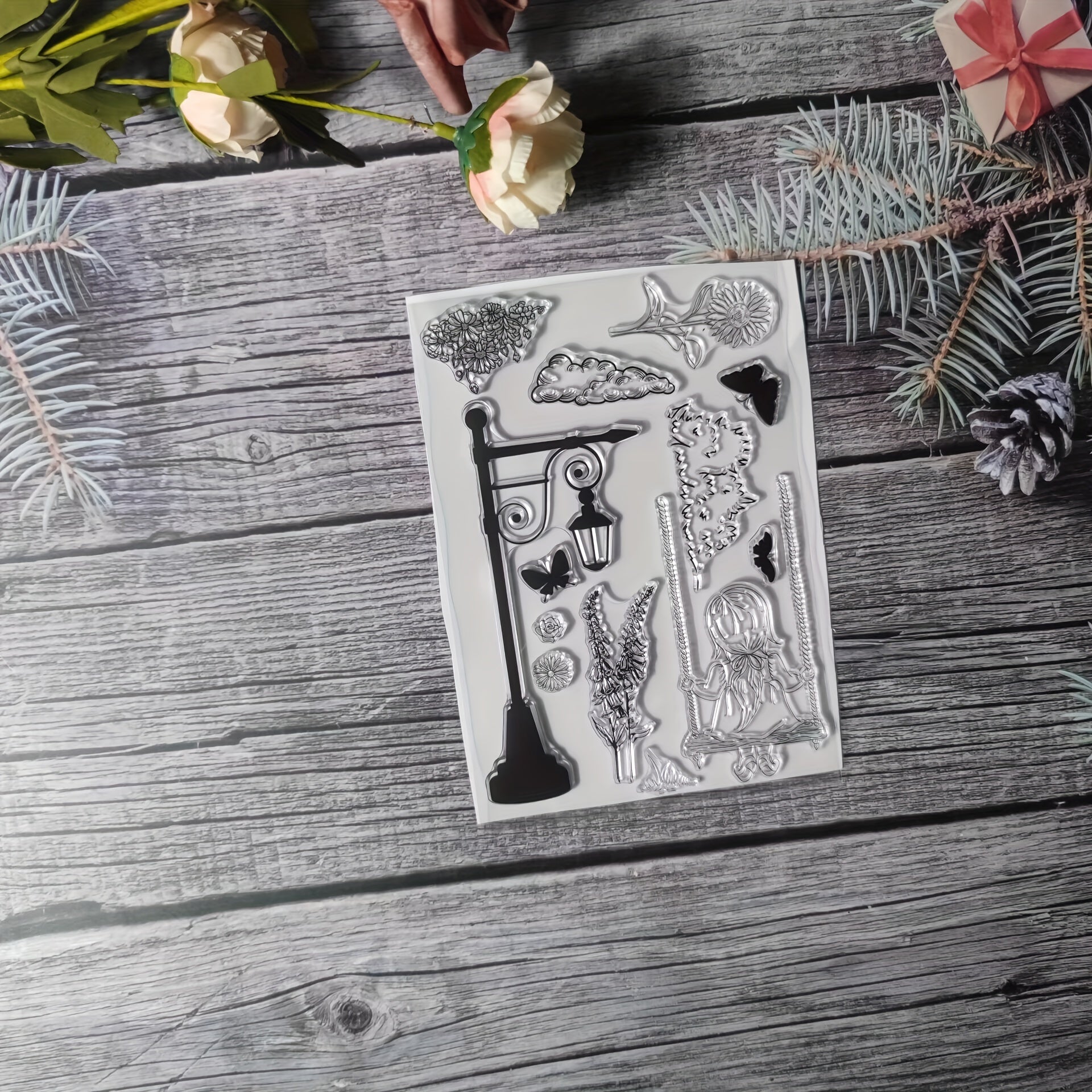 1pc Scene Theme Stamp for DIY Handcraft Scrapbook Journal Card Making
