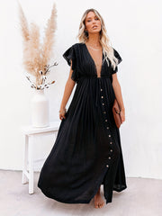 Apricot Boho Style Cover Up Dress Women's Swimwear