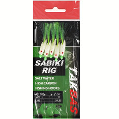 Sabiki Rigs Saltwater Fishing Bait Real Fish Skin Feathered Hooks
