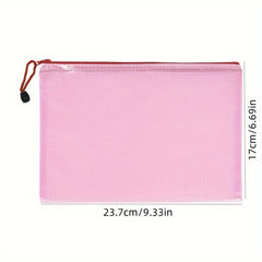 80pcs Mesh Zipper Pocket File Pocket Tissue Zipper Pocket Waterproof Red