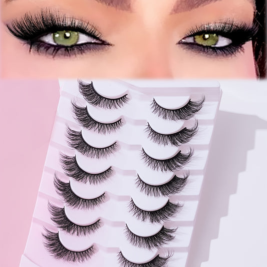 7 Pairs Cat Eye Lashes 3D Winged End Eye Elongated Eyelashes