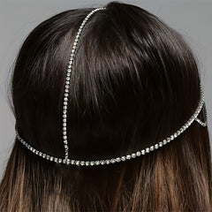 Vintage Rhinestone Hair Chain Women's Forehead Chain Hair Accessory