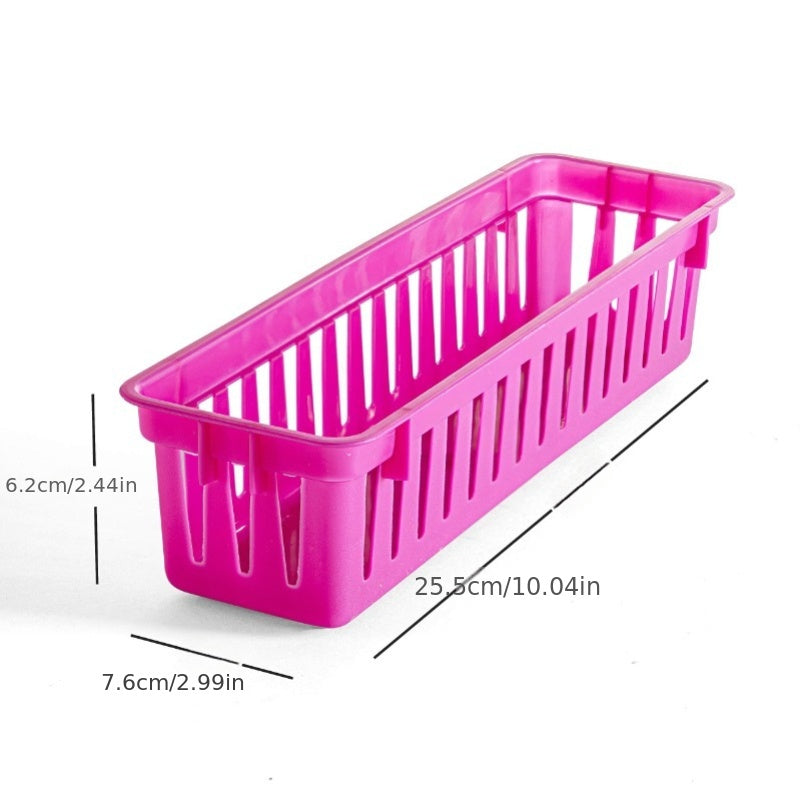 12pcs Rectangular Pencil Organizers in 6 Colors Classroom Storage Baskets