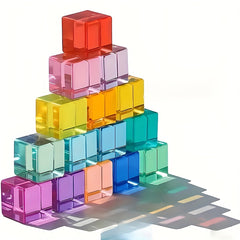 Acrylic Building Blocks Bright Transparent Cubes for Creative Play