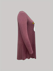 Nightdress Women's Plus Goose & Letter Print Long Sleeve Tee