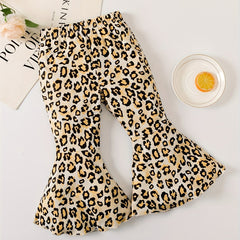 Leopard Print Casual Bell Bottom Pants