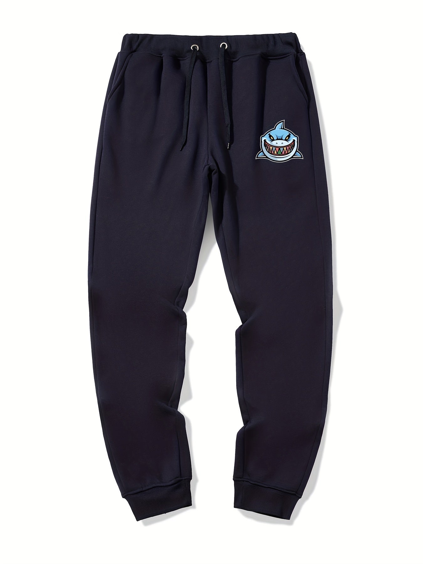 Shark Pattern Stretch Joggers Men's Sweatpants