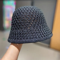 Casual Bucket Hat Crochet Straw Sun Hat Beach Hats for Women