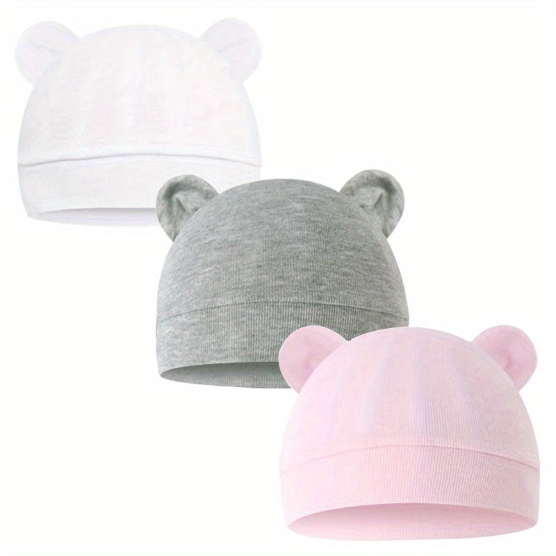 3pcs Newborn Baby Beanies 0 6 Months Unisex