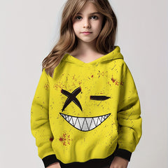 Smile Graphic Hoodies Boys Girls Comfy Long Sleeve Hooded Sweatshirt