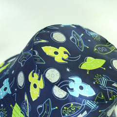 Kids Cartoon Spaceship Reversible Bucket Hat Sunscreen Cap