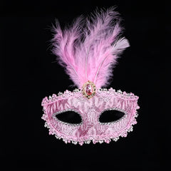 Girls Feather Mask Masquerade Cosplay Dress Up For Party
