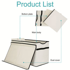 Large Beige Toy Box Canvas Soft Fabric Children Toy Storage Bin