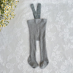 Baby Girls Plain Suspender Pantyhose Comfortable Socks For Kids