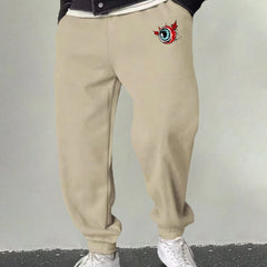Men's Cartoon Eyeball Print Joggers Casual Stretch Sweatpants
