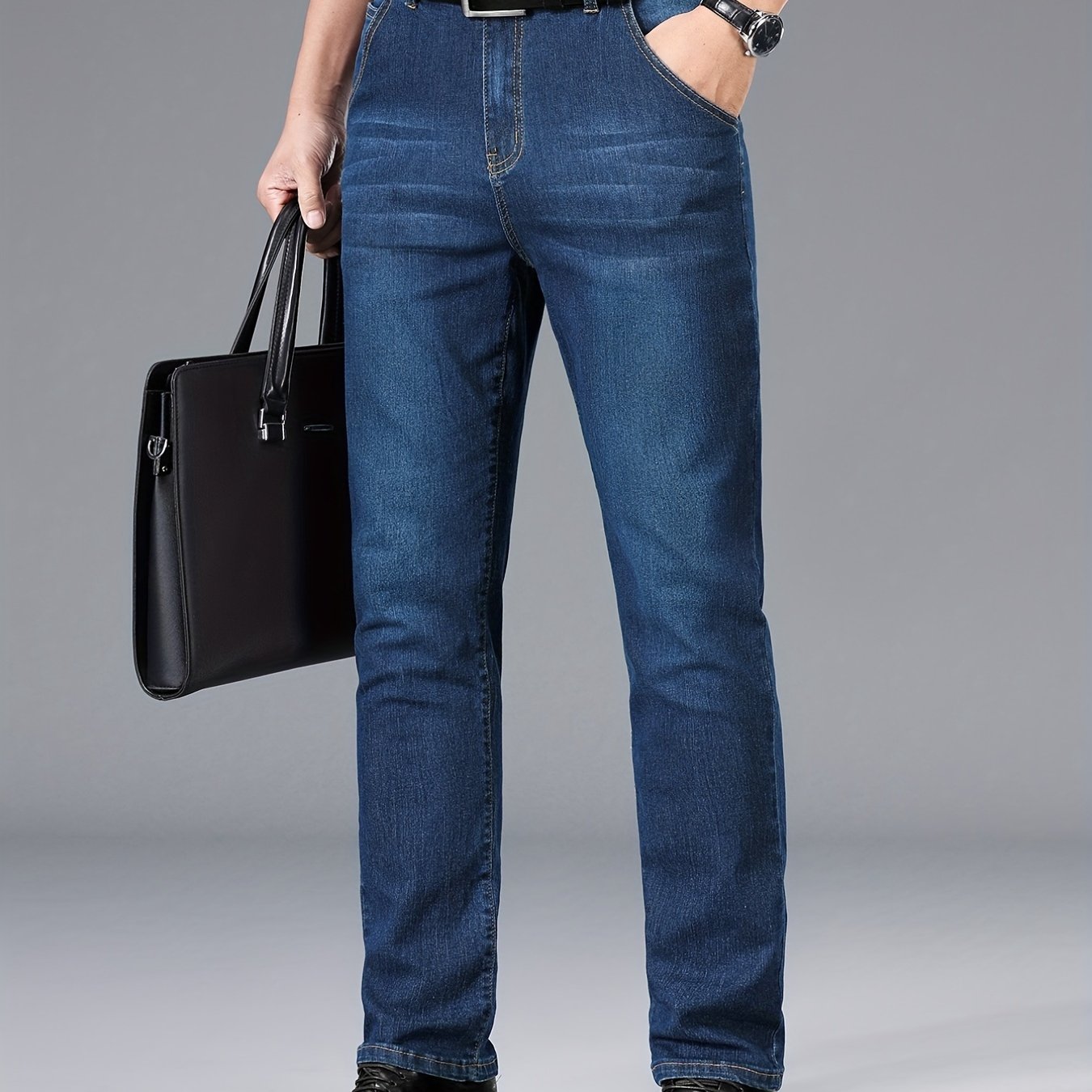 Men's Stretch Straight Leg Jeans Business Gift