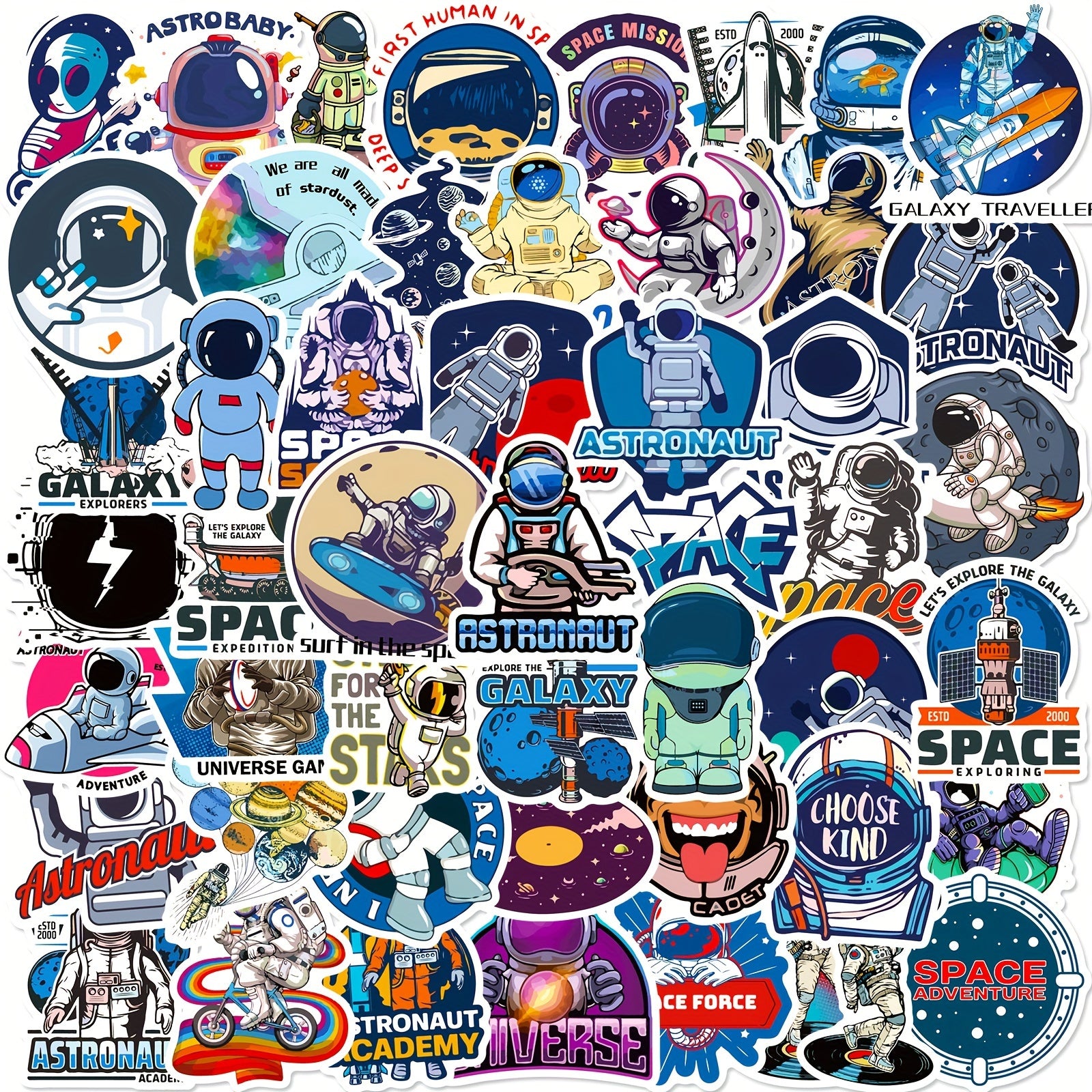 50pcs Astronaut Series Graffiti Stickers for Decoration