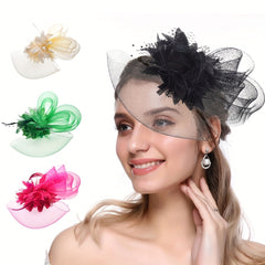 Faux Feather Fascinator With Duck Billed Clip for Wedding Tea Party