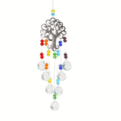 Crystal Sun Catcher Wind Chime Life Tree Pendant Home Decoration